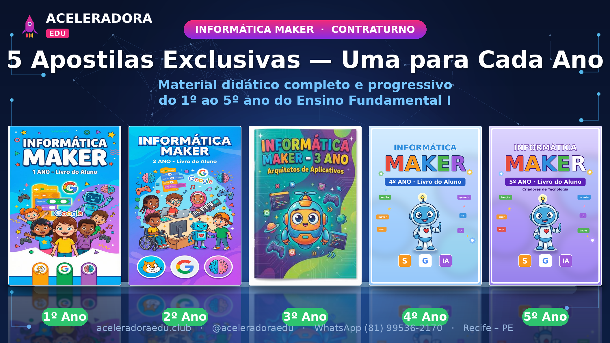 5 apostilas Informática Maker — 1º ao 5º ano do Fundamental I